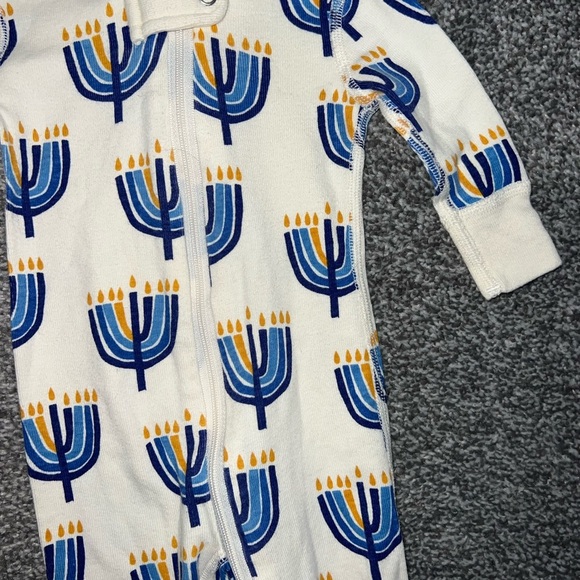 Hanna Andersson Baby Zip Sleeper Menorah One Piece 0-3 months - Picture 6 of 12
